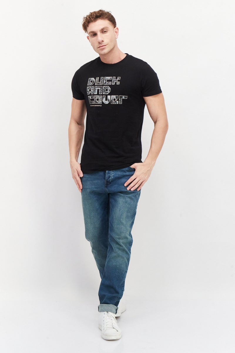 DUCK AND COVER Men Round Neck Short Sleeve Graphic Print T-Shirt, Black - Image 2