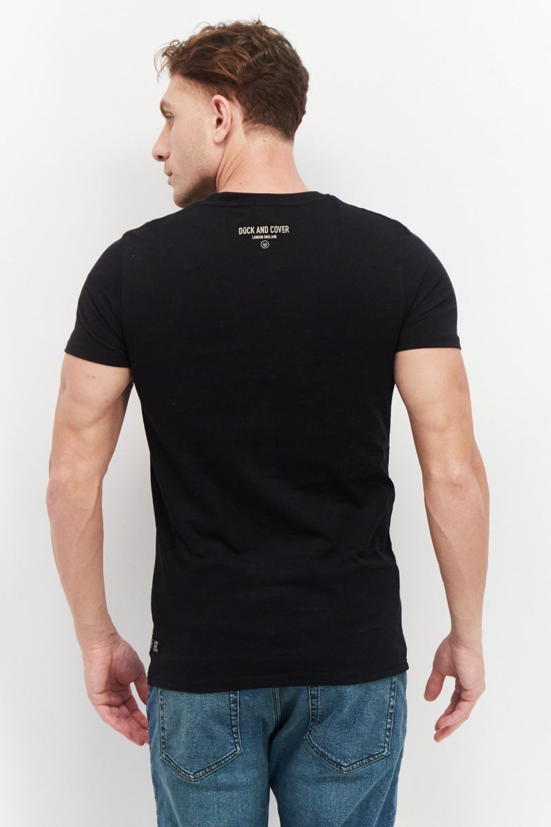 DUCK AND COVER Men Round Neck Short Sleeve Graphic Print T-Shirt, Black - Image 3