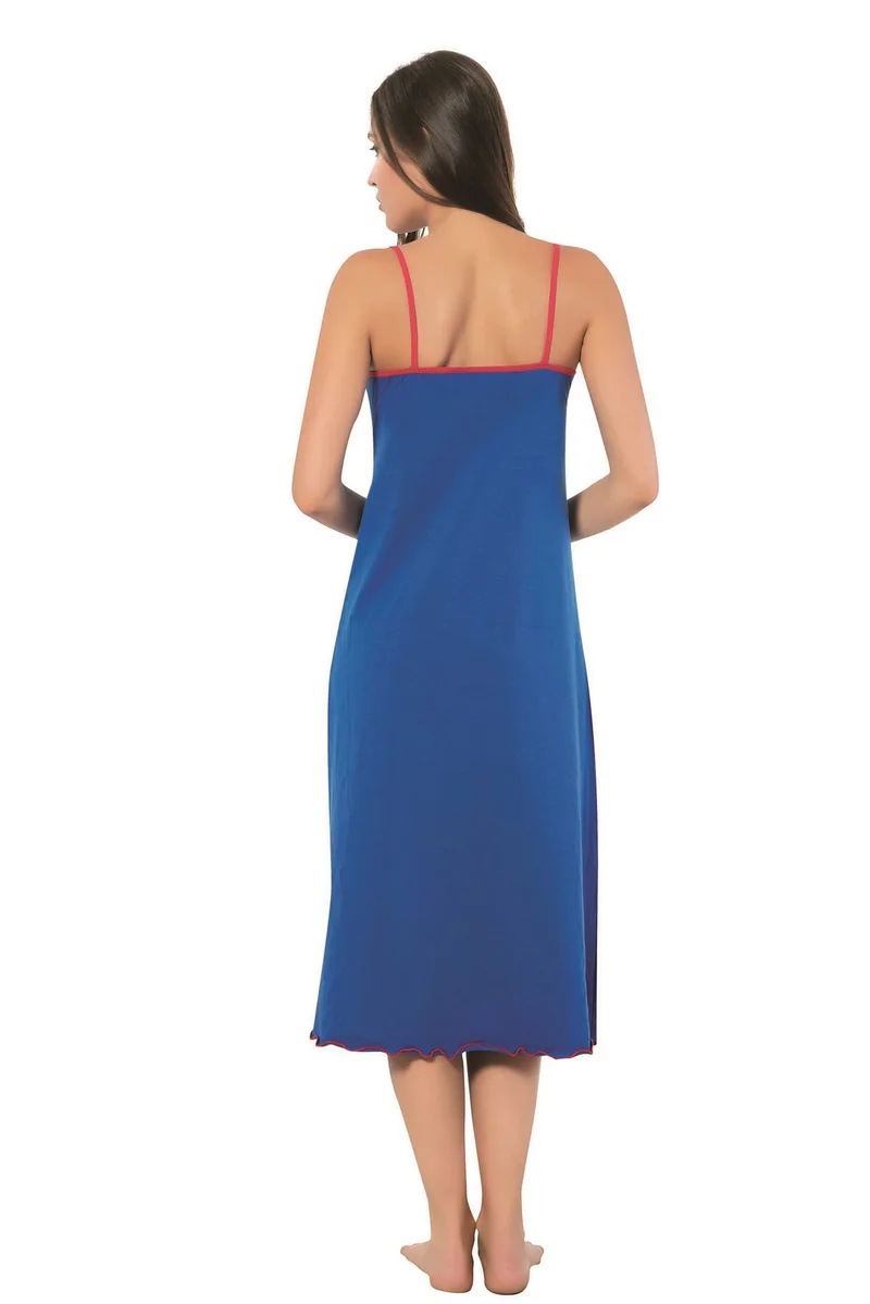 اكبينيز Women's Long Nightgown With Rope Strap 905