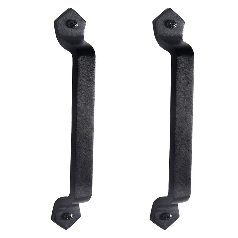 Dseap Barn Door Handle 1118 Inch Heavy Duty Rustic Cast Iron Gate Grab Handles and Pulls Black 2 Packs