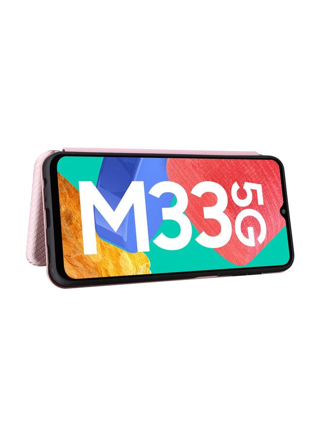 S-TOP Case For Samsung Galaxy M33 5G Carbon Fiber Texture Leather Phone Case - Image 5