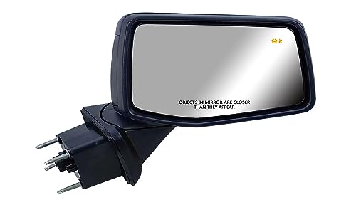LONGLING Passenger Right Side Door Mirror Power and Heated Glass with BSMBlind Spot Light Textured primer and Chrome Back Cover Manual Folding for Chevrolet Silverado 1500 from 2019 to 2025 - Image 3