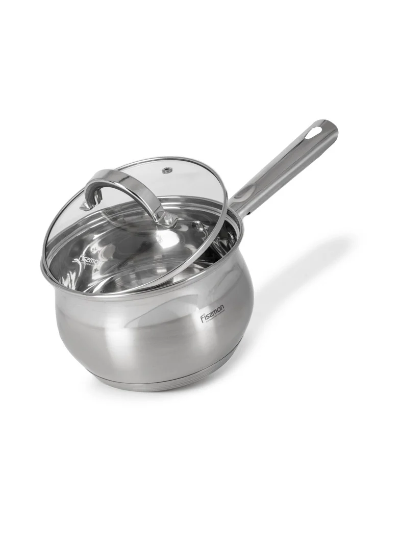 فيسمان Saucepan with Glass Lid 16x10.5cm / 2.1L, Stainless Steel 18/10 INOX30 Sauce pan Felina Series