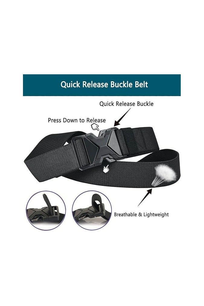 خاجول حزام عمل سريع الفك قابل للتمطيط عالي المتانة مع مشبك سبائك لدعم الخصر (أسود) - Image 2