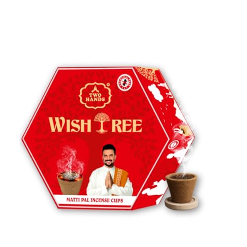 TwoHands Premium Wishtree Sambrani Dhoop Cups for Pooja (24 Cups) | Mattipal Earthy Fragrance Cup Dhoop | Charcoal-Free Havan Dhoop Cups for Home, Yoga & Meditation | Pack of 2x12 + Free Burner Plate - Image 1