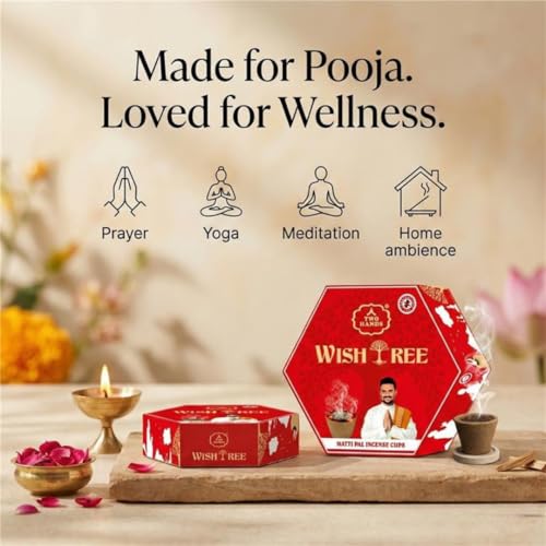 TwoHands Premium Wishtree Sambrani Dhoop Cups for Pooja (24 Cups) | Mattipal Earthy Fragrance Cup Dhoop | Charcoal-Free Havan Dhoop Cups for Home, Yoga & Meditation | Pack of 2x12 + Free Burner Plate - Image 3