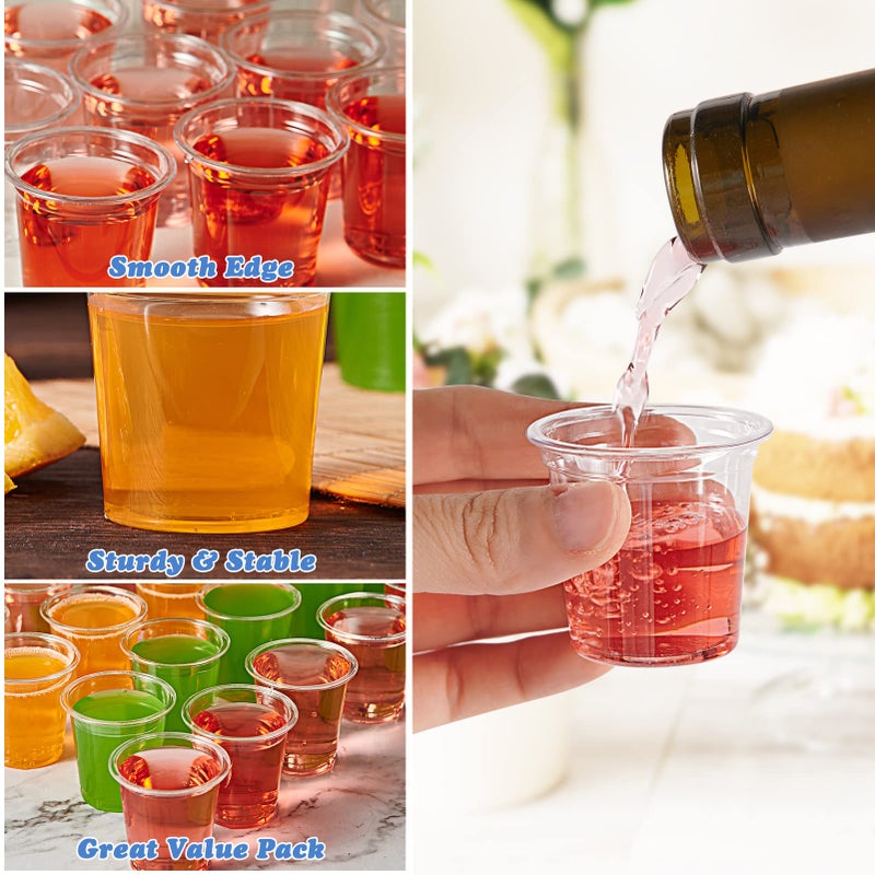 Lilymicky Lilymicky 1000 PACK 1 oz Plastic Shot Glasses  1 Ounce Clear Disposable Party Cups for Vodka  Whiskey  Tequila  Mini Plastic Containers for Sauce  and Sample Tasting - Image 5