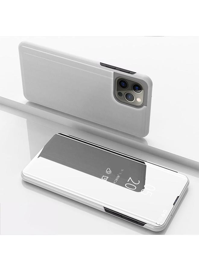 اس-توب جراب لهاتف iPhone 16 Pro Max مصنوع من الجلد المطلي بمرآة أفقية مع حامل - Image 1