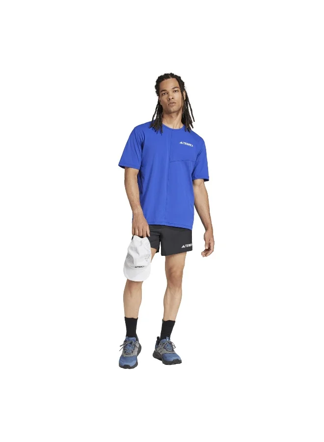 Adidas Mt Tee Blue Hiking T-Shirts For Men Xs