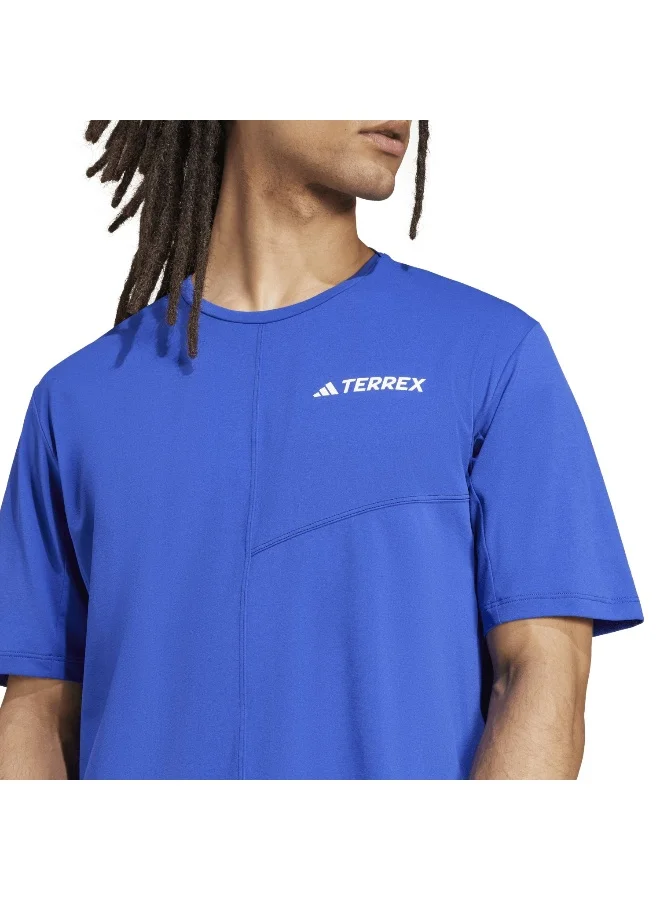 Adidas Mt Tee Blue Hiking T-Shirts For Men Xs