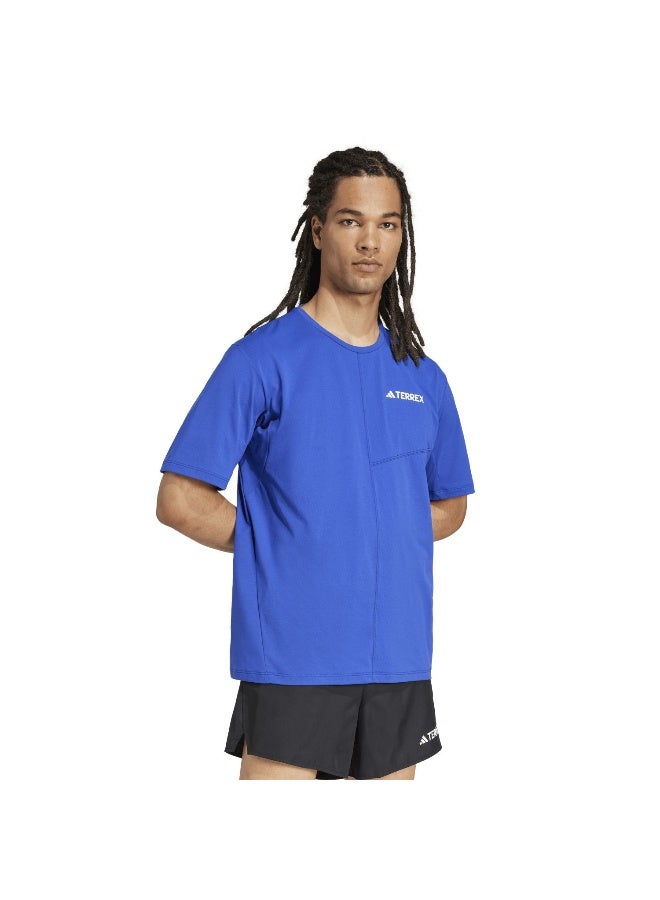 Adidas Mt Tee Blue Hiking T-Shirts For Men Xs - Image 1
