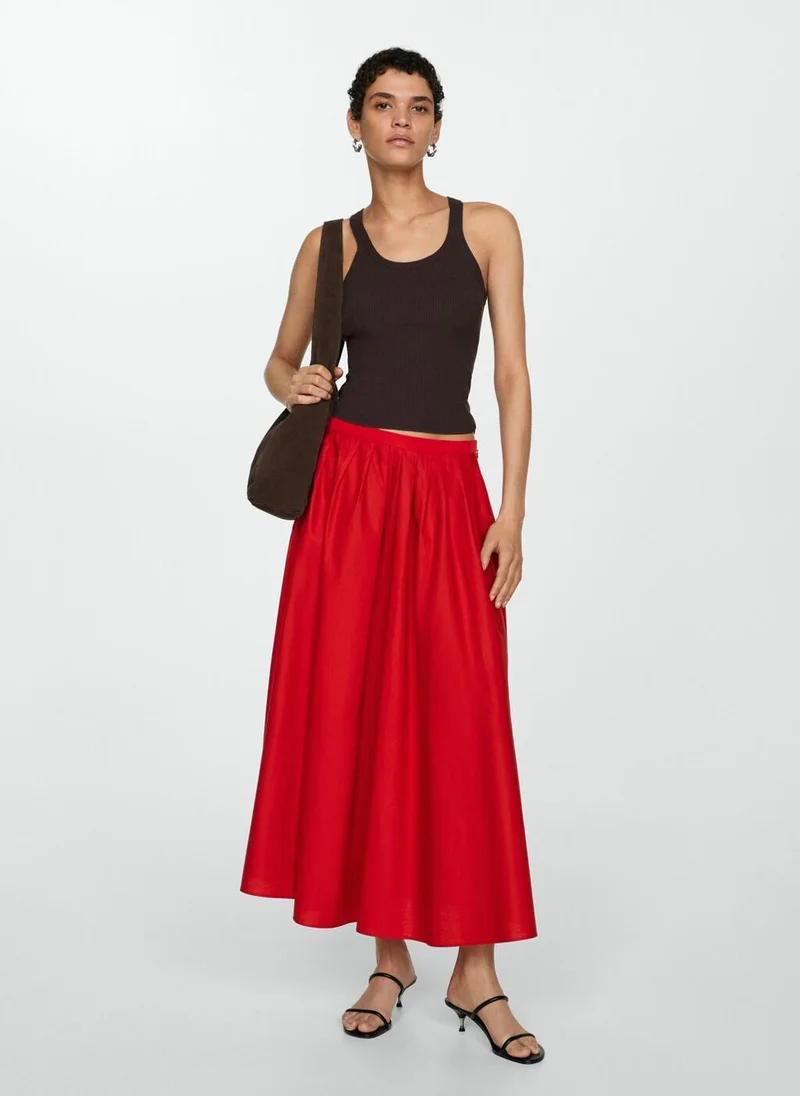 MANGO Pleated Midi-Skirt