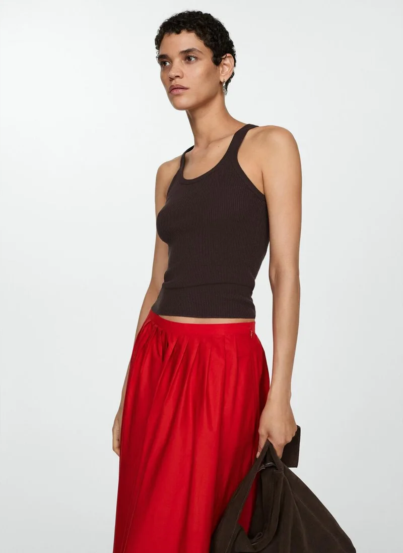 MANGO Pleated Midi-Skirt