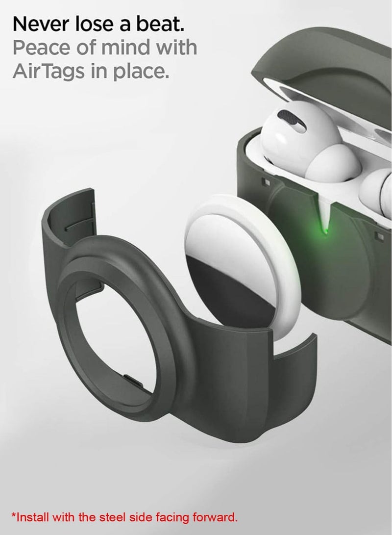 سبايجن Tag Armor Duo Case Cover for Airpods Pro and AirTag - Military Green - Image 2