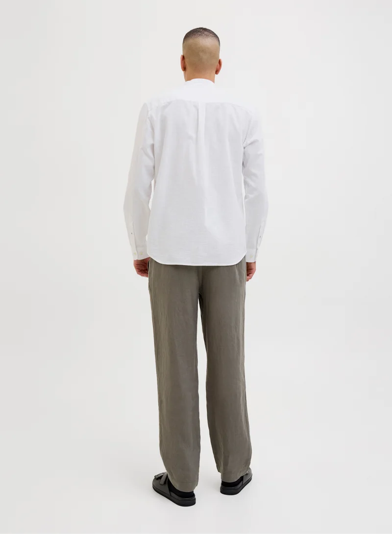 جاك اند جونز Band collar Long Sleeve Shirt