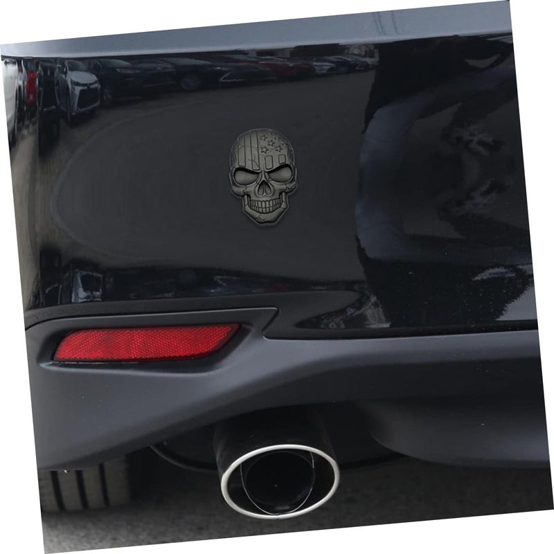 American Flag Skull Car Sticker Zinc Alloy Corrosion Resistant Truck Decal for SUV Van Exterior - Image 3