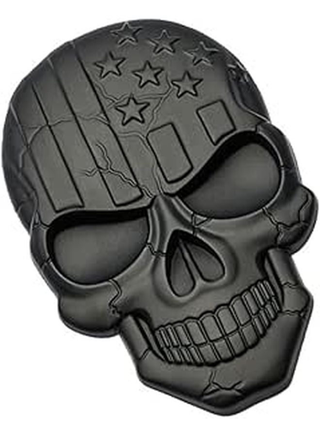 American Flag Skull Car Sticker Zinc Alloy Corrosion Resistant Truck Decal for SUV Van Exterior - Image 1