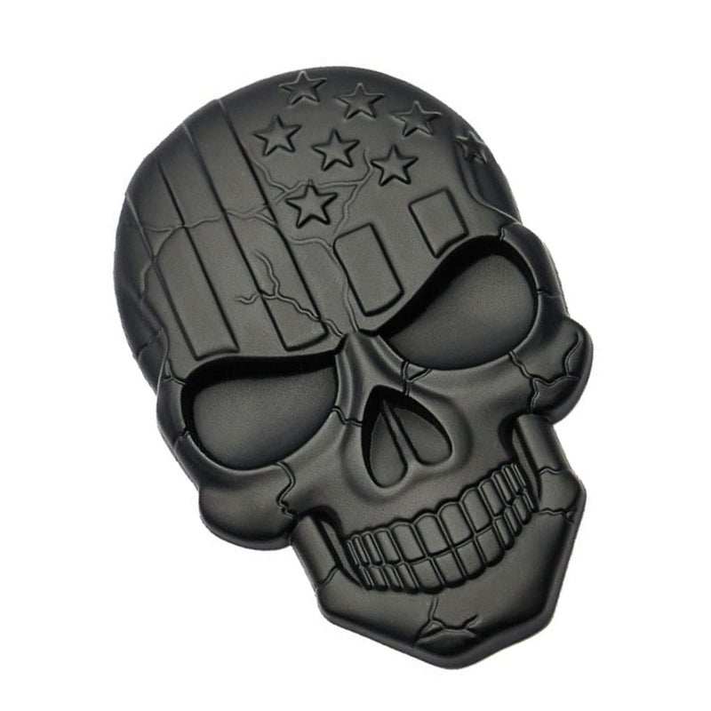 American Flag Skull Car Sticker Zinc Alloy Corrosion Resistant Truck Decal for SUV Van Exterior - Image 2