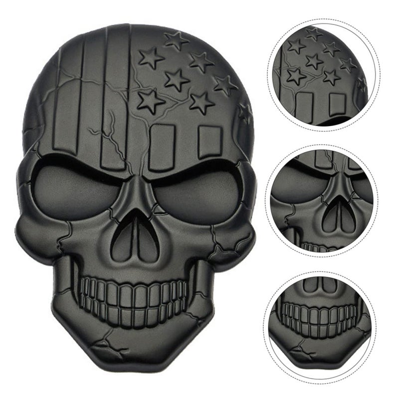 American Flag Skull Car Sticker Zinc Alloy Corrosion Resistant Truck Decal for SUV Van Exterior - Image 4