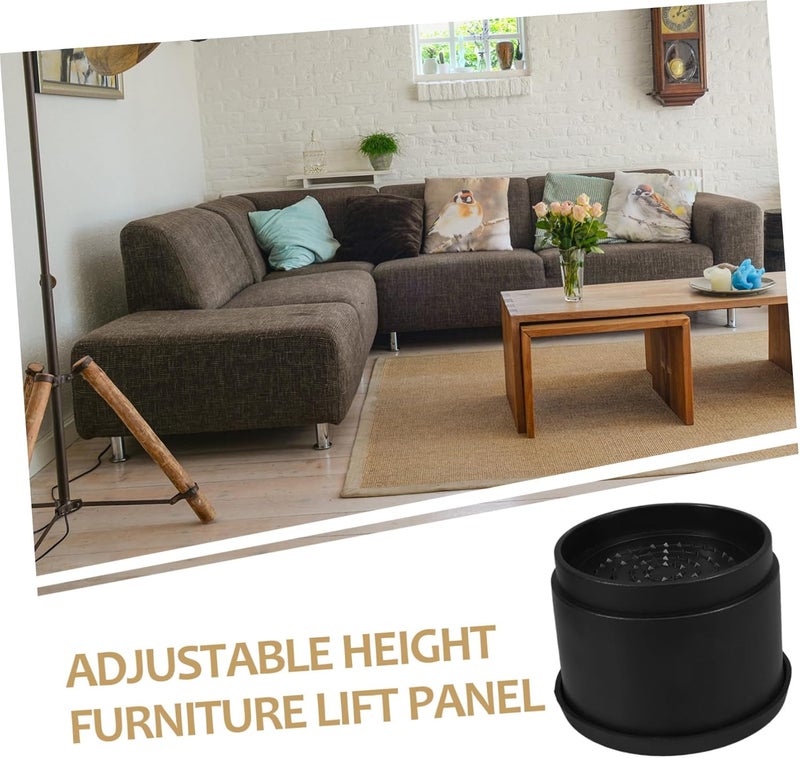 Stackable Bed Risers 4 Pcs Set Adjustable Height Furniture Foot Pads for Sofa Couch Table and Chair Anti-Slip Heavy Duty Floor Protectors for Home Use - Image 3