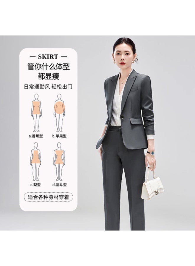 ROMON Women'S Business Casual Suit Set, Simple And Slim Two-Piece Outfit, Fashionable And Comfortable Ladies' Suit - Image 5