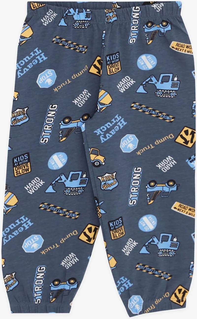 Breeze Girls & Boys Baby Boy Pajama Set, Heavy Equipment Themed, 9 Months-3 Years, Smoked