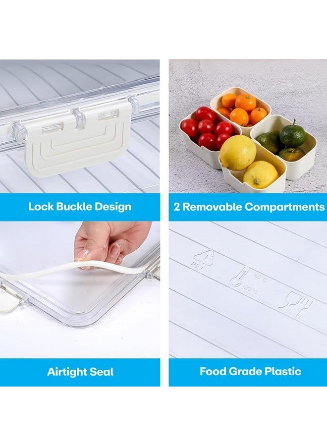 Zebroc Plastic Kitchen Spice Box,Food Grade 4 Cups Seasoning Container Divided Serving Tray With Lid Fridge Storage Box For Kitchen Counter Food Storage,Multicolor - Image 4