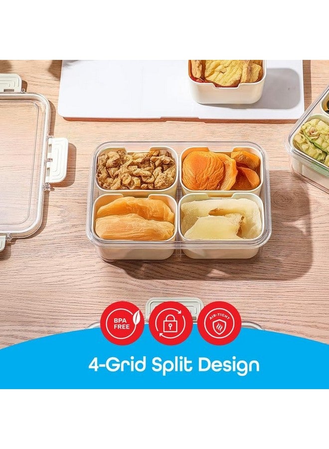 Zebroc Plastic Kitchen Spice Box,Food Grade 4 Cups Seasoning Container Divided Serving Tray With Lid Fridge Storage Box For Kitchen Counter Food Storage,Multicolor - Image 5