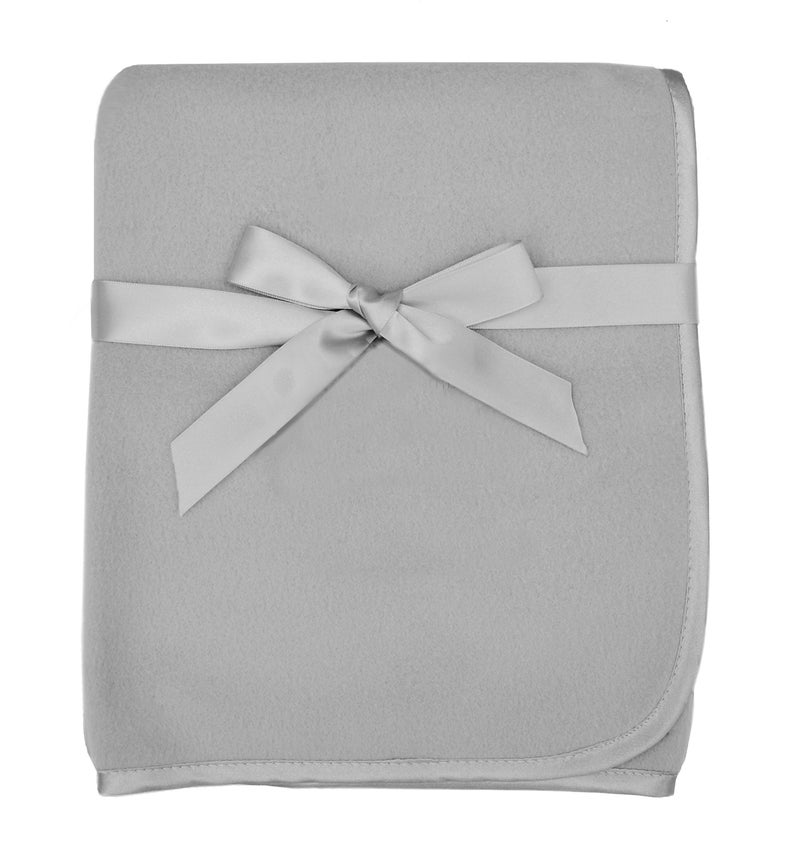 TL Care Fleece Blanket with SilkLike Satin Trim Soft Warm Cozy Gray 30 x 30 for Boys and Girls Perfect for Baby Carrier Stroller Travel and Gifting