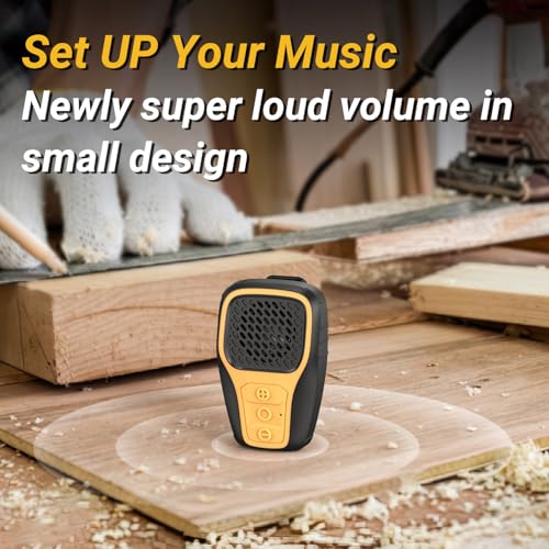 INGA Wearable Bluetooth Speaker, IP67 Waterproof Clip-on Mini Portable Speakers, Wireless Clip Speaker with Built-in Mic, Hands-Free Music and Calls for Work/Riding/Golf/Outdoor(Yellow) - Image 4