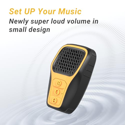 INGA Wearable Bluetooth Speaker, IP67 Waterproof Clip-on Mini Portable Speakers, Wireless Clip Speaker with Built-in Mic, Hands-Free Music and Calls for Work/Riding/Golf/Outdoor(Yellow) - Image 3