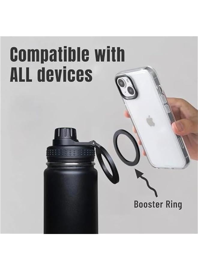 TRASSLE Insulated Water Bottle with Magnetic Phone Mount | Stainless Steel Water Bottle with Tripod Phone Holder | Perfect for Gym & Travel | Black 32oz - Image 2