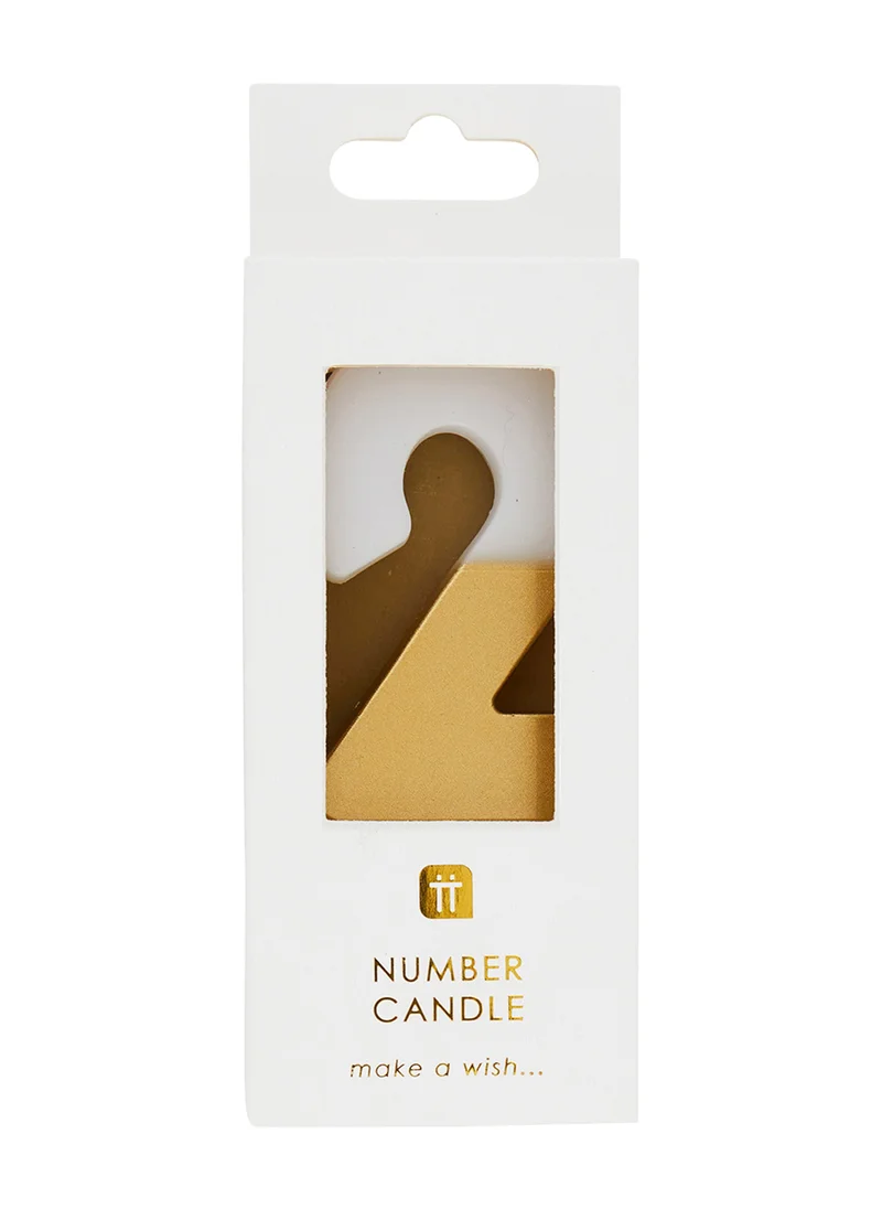 توكينج تيبلز We Heart Birthdays Number Candle 2, Gold.