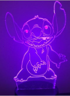 althiqahkey Stitch Lilo Alien Ohana Hawaii 3D Night Light LED 16 Colour Table Lamp  - Image 1