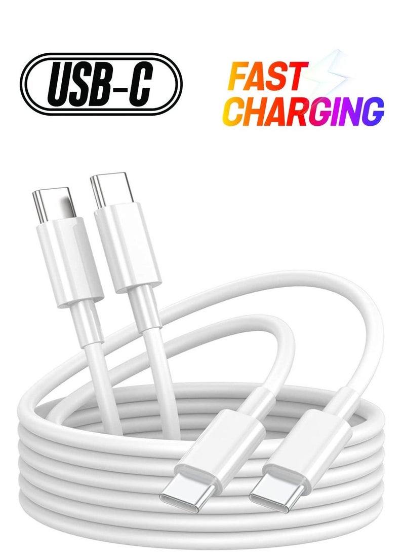 ELTRAZONE 2 Pack Fast Charging 2M Long USB-C to USBC Power Cord for MacBook Pro Air/2020/2019/2018/2017/2016/IPad Air 4/5/iPad Pro 12.9/11 Type c - Image 1