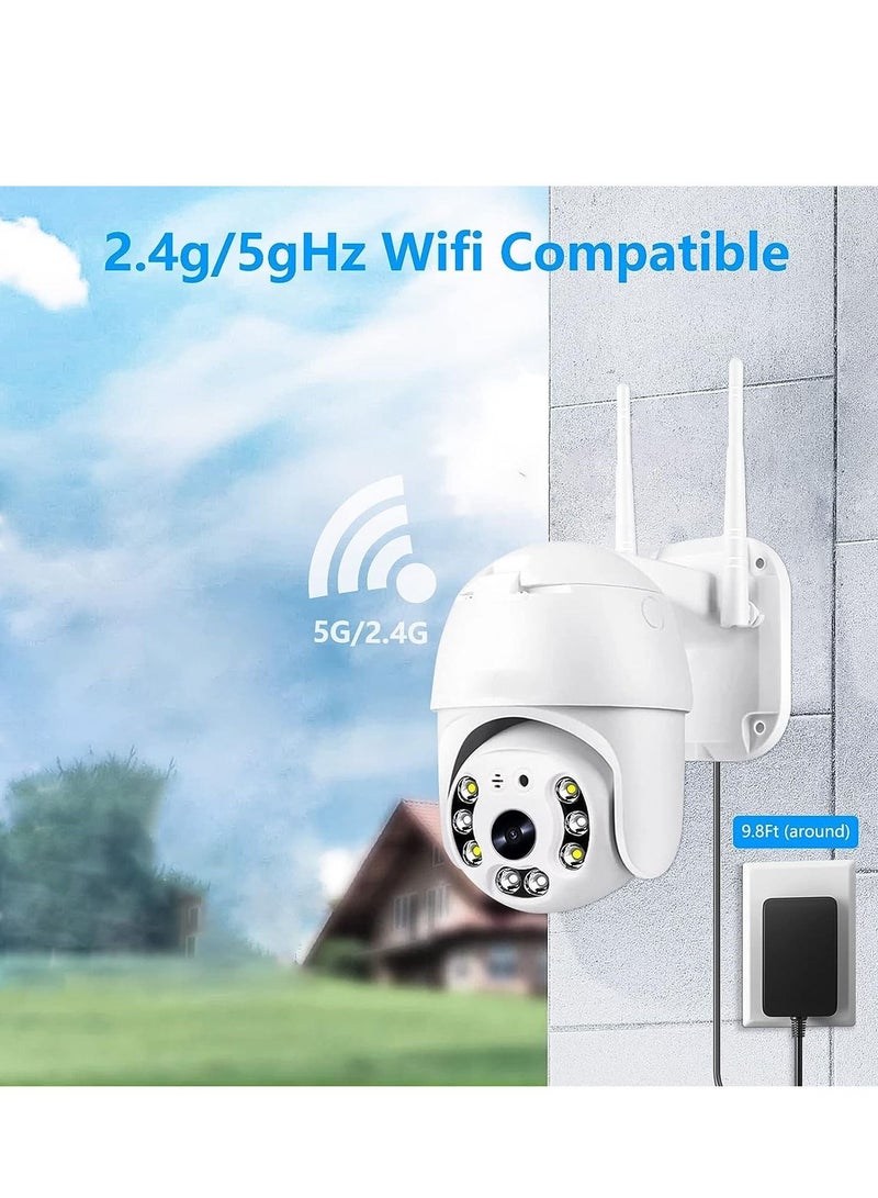 5G WiFi Security Camera, 3MP High Definition Dual Band 2.4G/5GHz Wireless Camera for Home Security, Motion Tracking with Infrared Night Vision, Spotlight Camera - Image 2