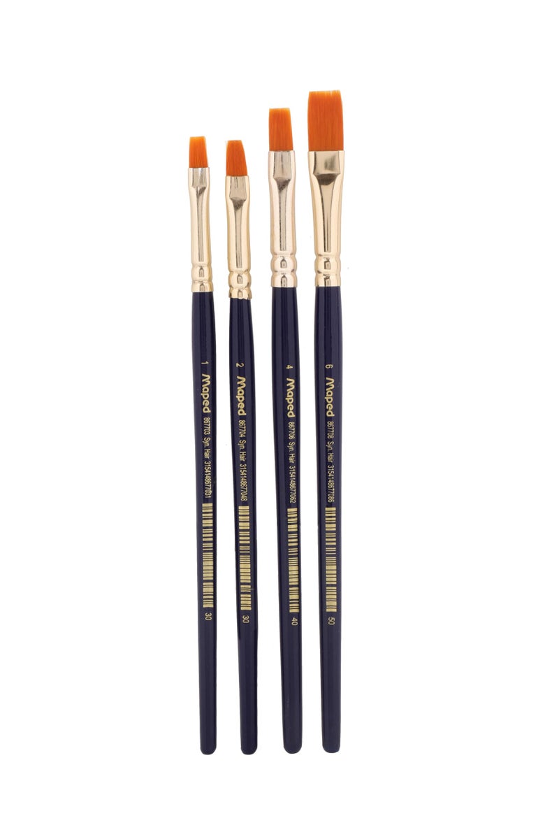 Maped Painting Kit- 6 Shade Poster Colors + 4 Wooden Handle Brushes-Flat|Soft & Smooth Textured Poster Colors|Vibrant & Rich Shades Makes Painting Realistic|Soft Movement Bristles|Safe & Non-Toxic - Image 5