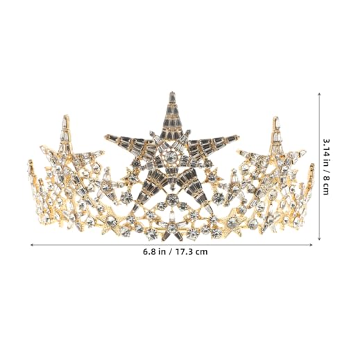 Minkissy Star Crown Headband Gold Crystal Tiara Crowns for Women Rhinstone Princess Crown Bridal Crown For Wedding Prom Birthday Christmas Party Headpiece - Image 2