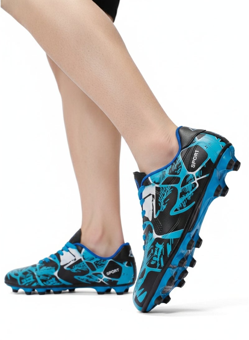 Unisex lightweight, breathable professional low-top football boots with studs for artificial turf; professional five-a-side football training shoes for outdoor and indoor use; unisex style - Image 2