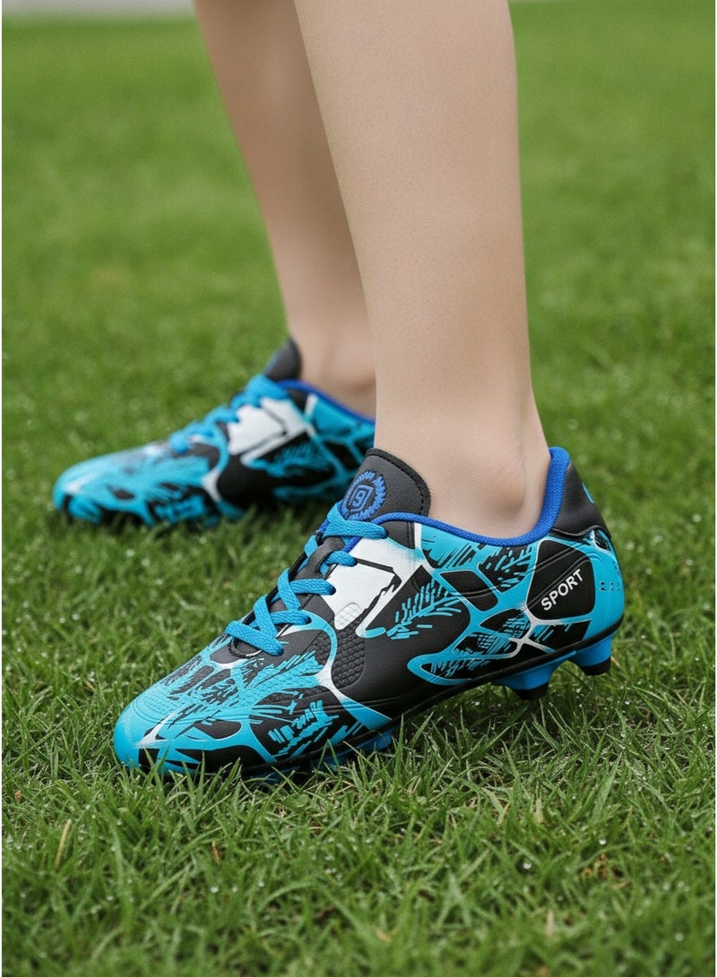 Unisex lightweight, breathable professional low-top football boots with studs for artificial turf; professional five-a-side football training shoes for outdoor and indoor use; unisex style - Image 3