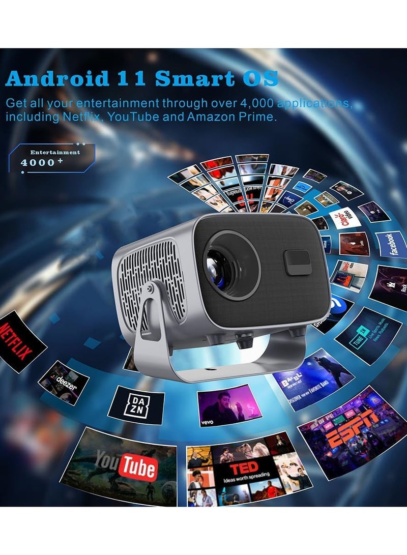 Smart Projector Portable Small Android 11 Projector with 5G2.4G Dual WiFi BT 1080P 8000L 4K Support USB2.0 and Hard Disk yunnstore  - Image 4