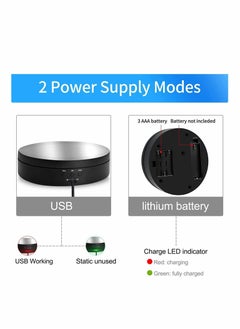 Y&D Rotating Display Stand, 360 Degree Motorized Turntable Stand with USB Power Cable for Photography Products and Shows, Jewelry Panoramic Display, Max Load 6.6Lb Video Show (PVC Mirror)  - Image 3