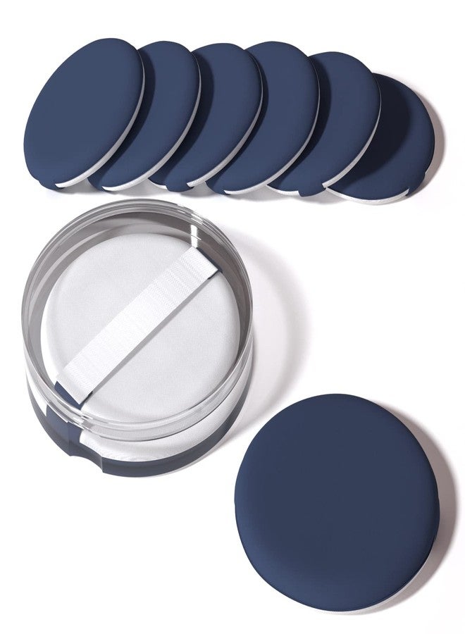 MOHOPE 8Pcs Air Cushion Makeup Sponges for Foundation with Portable Box | Latex-Free Blending Sponge for Liquid, Cream, Foundation and Powder | Round Powder Puff | Blue - Image 1