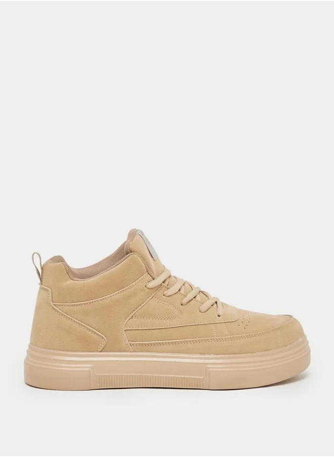 Styli High Top Lace Up Platform Sole Sneakers