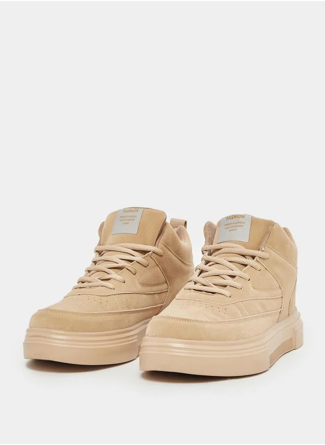 Styli High Top Lace Up Platform Sole Sneakers