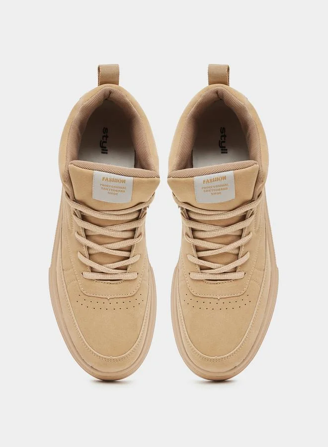 Styli High Top Lace Up Platform Sole Sneakers