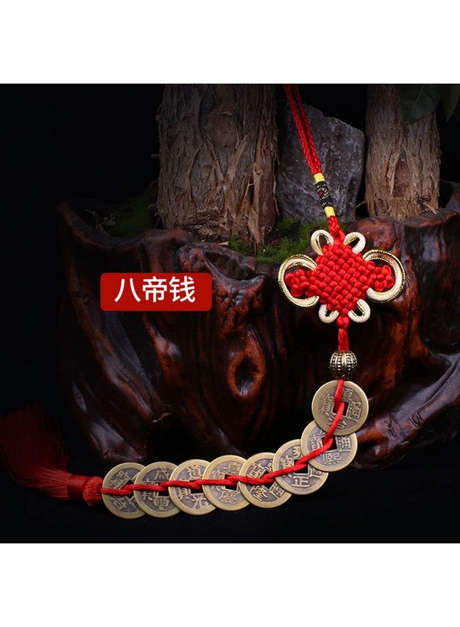 DDJYP 2 Pcs(8 Coins) Chinese Feng Shui Lucky Coins Brass Money Coins with Red Enless Knot Decoration for Longevity Travel Safely Wealth Success Luck Chinese New Year Emperor Money Home Office Decorations - Image 3