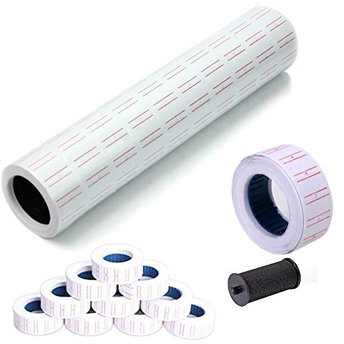 MotoPanda Price Labels Paper Tag Mark Sticker for MX-5500 Price Gun Labeller, 20 Rolls with Ink - Image 1