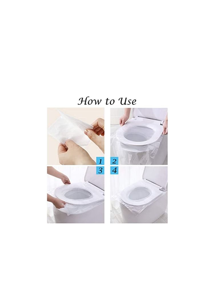 50 Pack Disposable Plastic Toilet Seat Cover Waterproof and Non Slip Each Individually Wrapped For Travel - Image 4
