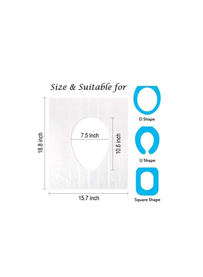 50 Pack Disposable Plastic Toilet Seat Cover Waterproof and Non Slip Each Individually Wrapped For Travel - Image 2